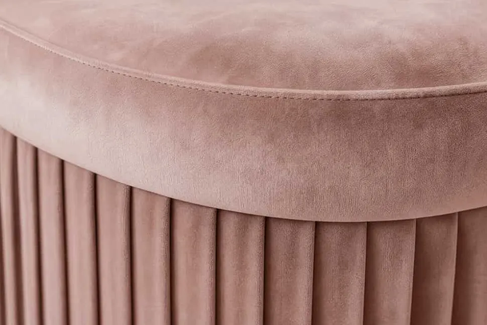 Faltbare Polsterbank ÉLAN 80cm rosa Samt Sitzbank mit Stauraum