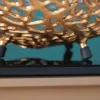 Filigrane Design Schale ABSTRACT LEAF 45cm gold Handarbeit