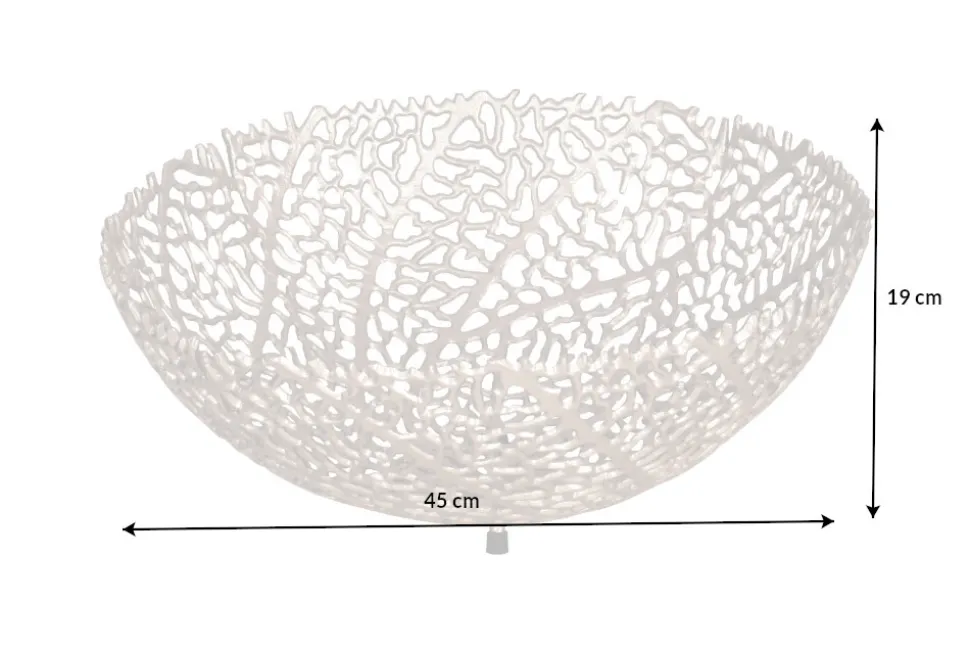 Filigrane Design Schale ABSTRACT LEAF 45cm silber Handarbeit