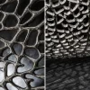 Filigraner Design Couchtisch ABSTRACT LEAF 80cm silber Handarbeit