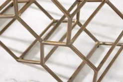 Filigranes Design Weinregal HONEYCOMB 35cm gold Metall Handarbeit