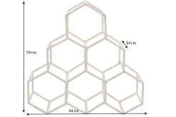 Filigranes Design Weinregal HONEYCOMB 35cm gold Metall Handarbeit
