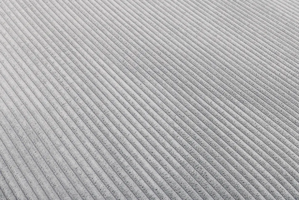 Großer Sitzhocker HEAVEN 100cm hellgrau Cord Federkern Sofahocker abnehmbarer Bezug