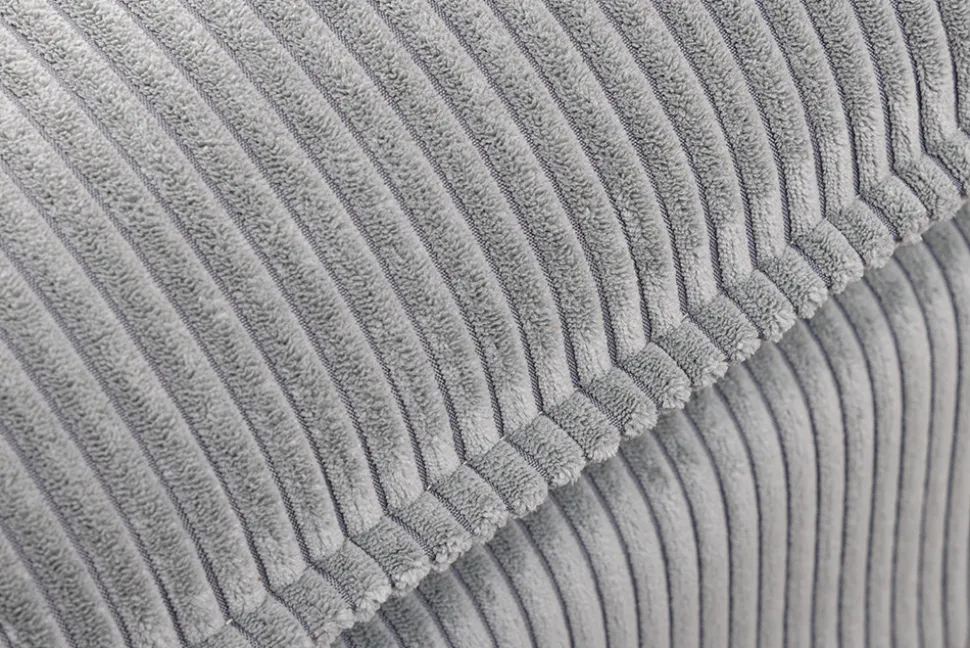 Großer Sitzhocker HEAVEN 100cm hellgrau Cord Federkern Sofahocker abnehmbarer Bezug