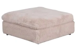 Großer Sitzhocker YETI 100cm beige sand Shaggy-Stoff langfloriger Plüsch Sofahocker