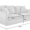 Großes 3-Sitzer Sofa HEAVEN 200cm champagner beige Bouclé Federkern Hussensofa