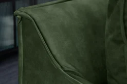 Großes 3-Sitzer Sofa HEAVEN 200cm dunkelgrün Samt Federkern waschbarer Bezug Hussensofa Couch