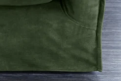 Großes 3-Sitzer Sofa HEAVEN 200cm dunkelgrün Samt Federkern waschbarer Bezug Hussensofa Couch