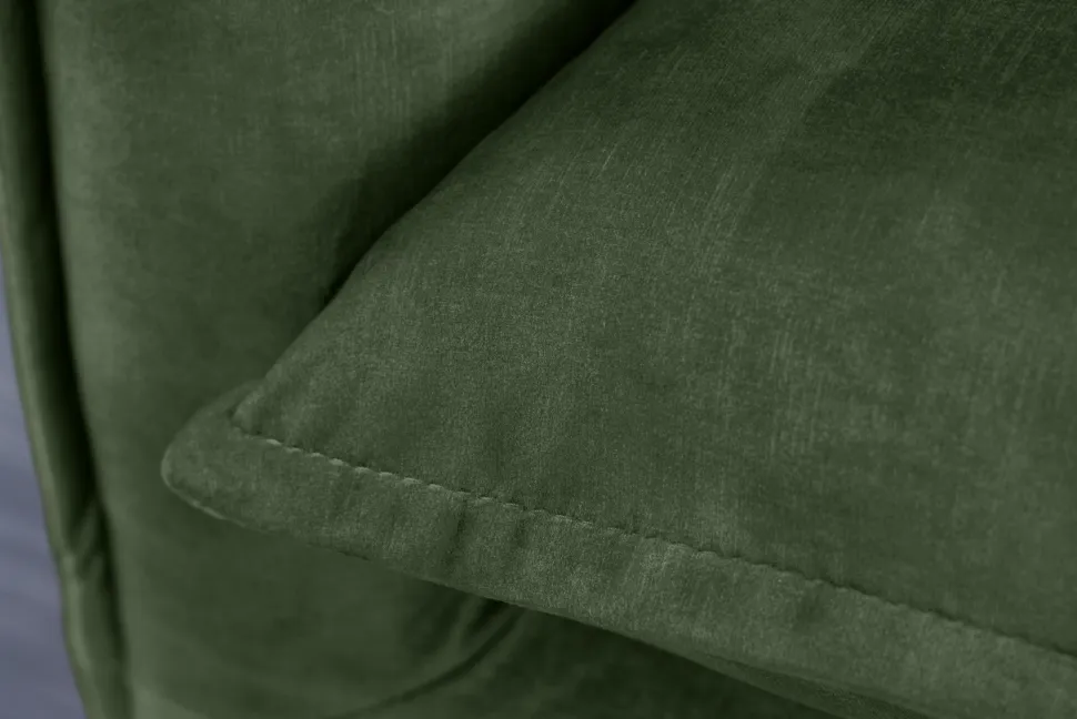 Großes 3-Sitzer Sofa HEAVEN 200cm dunkelgrün Samt Federkern waschbarer Bezug Hussensofa Couch