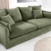 Großes 3-Sitzer Sofa HEAVEN 200cm grün Cord Federkern Hussensofa