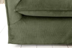Großes 3-Sitzer Sofa HEAVEN 200cm grün Cord Federkern Hussensofa