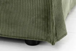 Großes 3-Sitzer Sofa HEAVEN 200cm grün Cord Federkern Hussensofa
