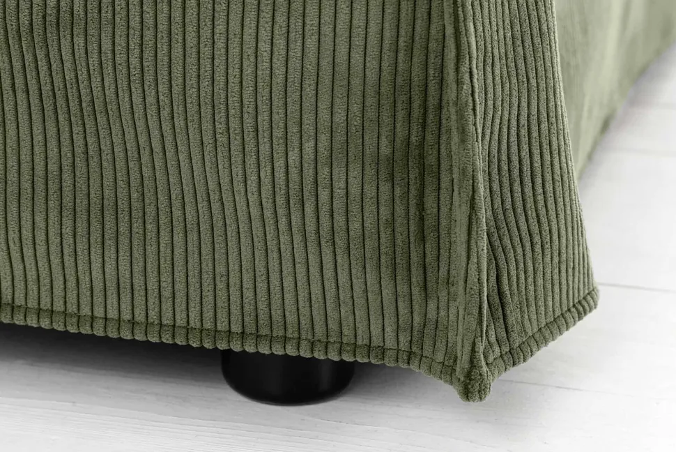 Großes 3-Sitzer Sofa HEAVEN 200cm grün Cord Federkern Hussensofa
