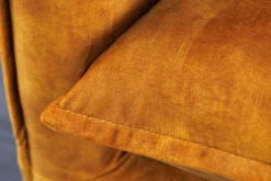 Großes 3-Sitzer Sofa HEAVEN 200cm senfgelb Samt Federkern waschbarer Bezug Hussensofa Couch