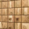 Handgearbeiteter Barschrank MOSAICO 130cm Akazie Massivholz 3D Effekt