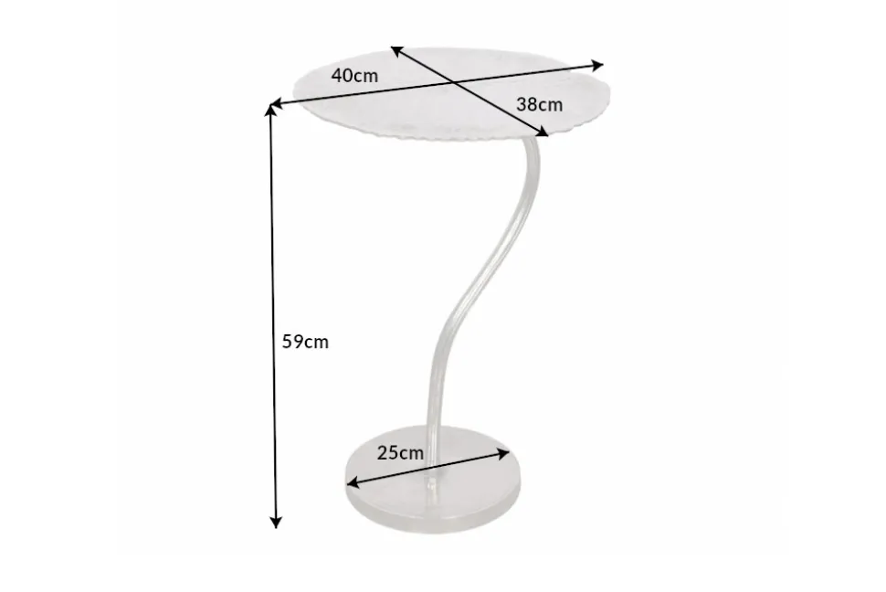Handgearbeiteter Beistelltisch ABSTRACT LEAF 40cm silber