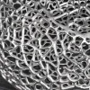 Handgearbeiteter Couchtisch ORGANIC 120cm silber Metall Blatt-Design mit Stauraum