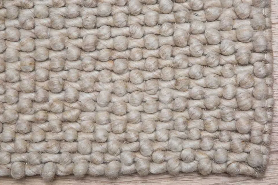 Handgearbeiteter Teppich WOOL 240x160cm beige aus Wolle