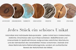 Handgearbeitetes Sideboard GOLDEN SUNSET 180cm türkis gold Mangoholz Metallbeine