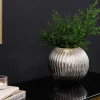 Handgefertigte Deko-Vase ELEGANCE 25cm silber Hammerschlag Design