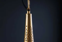 Handgefertigte Hängelampe ORIENT LIVING 50cm gold Eisen Tropfenform