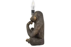 Handgefertigte Tischlampe SCHIMPANZEE 25cm schwarz Affen-Skulptur
