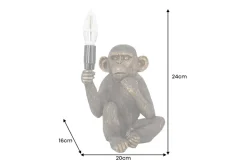 Handgefertigte Tischlampe SCHIMPANZEE 25cm schwarz Affen-Skulptur