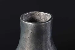 Handgefertigte Vase RING 30cm dunkelgrau Metall Dekoration Blumenvase