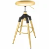Höhenverstellbarer Barhocker INDUSTRIAL gold schwarz Metall rund drehbar Industrial Design