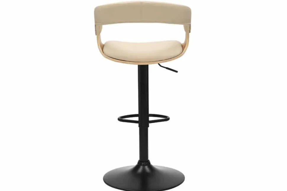 Höhenverstellbarer Barhocker MANHATTAN natur Eiche creme beige Kunstleder drehbar