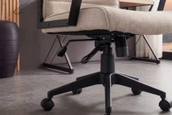 Höhenverstellbarer Bürostuhl LAZIO taupe Vogue Velours Samt drehbar mit Rollen