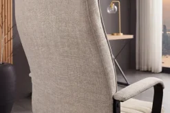 Höhenverstellbarer Bürostuhl LAZIO taupe Vogue Velours Samt drehbar mit Rollen