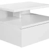 Hängender Nachttisch FLOATING 35cm weiß Regal mit Schublade