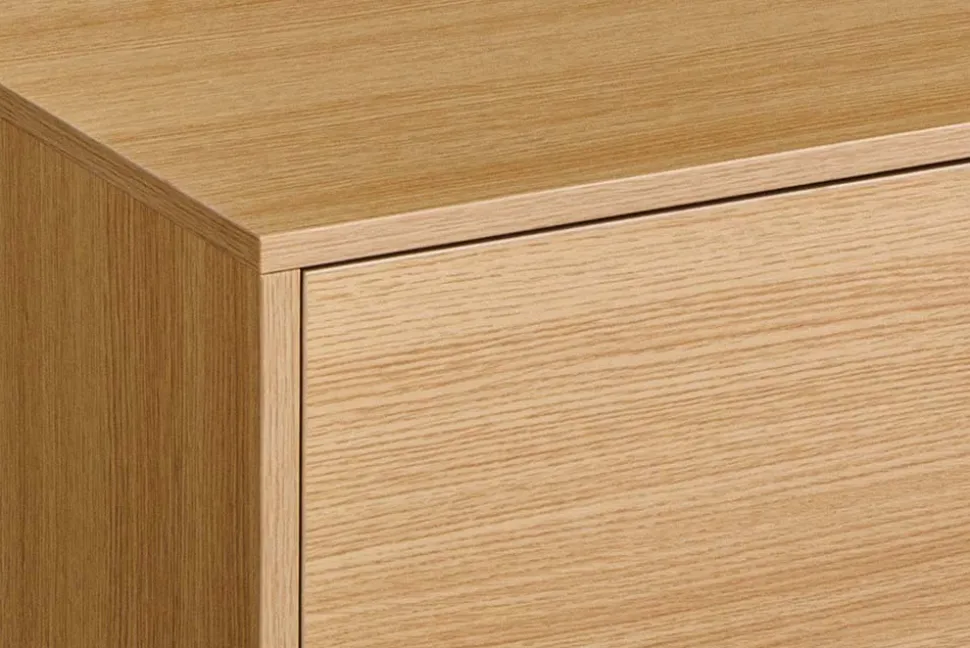 Hängendes TV-Board LOFT 150cm natur schwarz fünf Fächer mit Schublade