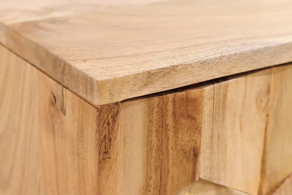 Hängendes TV-Board MYSTIC LIVING 160cm Akazie natur 3D Oberfläche Massivholz
