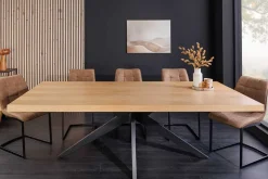 Imposanter Esstisch ZEUS 240cm natur Eichen-Design mit Sterngestell Metall
