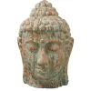 Imposanter XXL Kopf BUDDHA 110cm kupfer grün GRC Beton