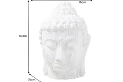 Imposanter XXL Kopf BUDDHA 110cm weiß GRC Beton