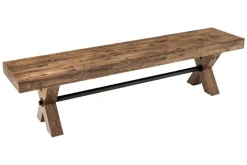 Industrial Bank GOLIATH 180cm natur Pinienholz X-Gestell schwarz Metall