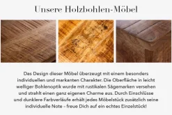 Industrial Barschrank BODEGA 86cm Mangoholz Servierwagen mit Weinregal und Aufhängung