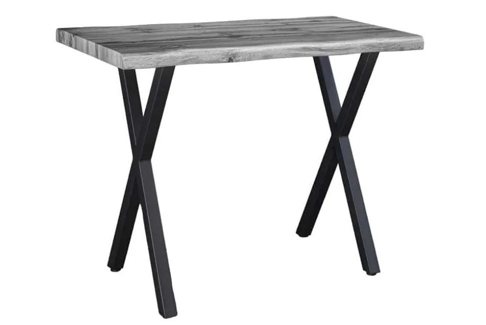 Industrial Bartisch WILD 120cm grau Wildeichen-Design schwarz Metall X-Gestell