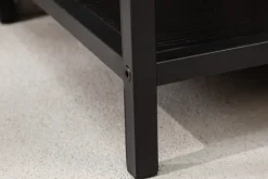 Industrial Bücherregal SLIM LINE 185cm Esche schwarz sechs Regalböden