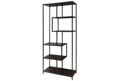 Industrial Bücherregal SLIM LINE 185cm Esche schwarz sechs Regalböden