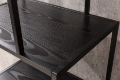 Industrial Bücherregal SLIM LINE 185cm Esche schwarz sechs Regalböden