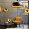 Industrial Design Hängelampe STUDIO 55cm schwarz Blattgold-Optik Hängeleuchte