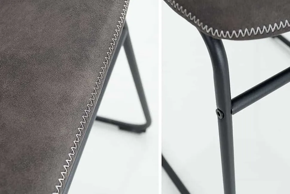 Industrial Design Stuhl DJANGO vintage grau mit Eisengestell