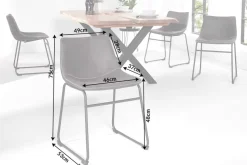 Industrial Design Stuhl DJANGO vintage grau mit Eisengestell