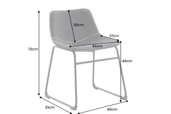 Industrial Design Stuhl DJANGO grau Cord mit Metallgestell