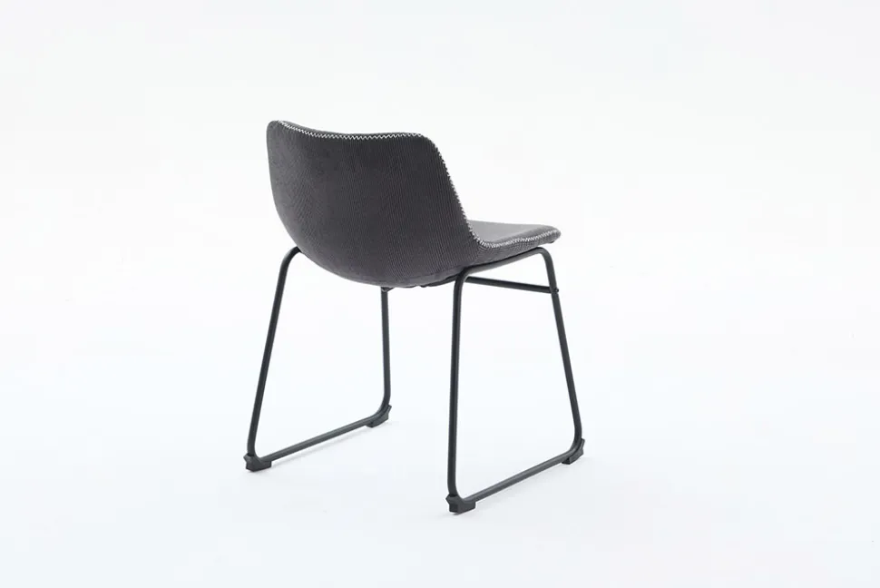 Industrial Design Stuhl DJANGO grau Cord mit Metallgestell