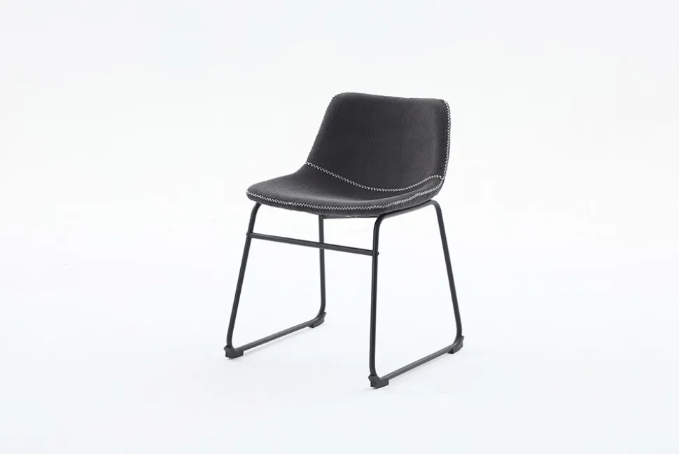Industrial Design Stuhl DJANGO grau Cord mit Metallgestell
